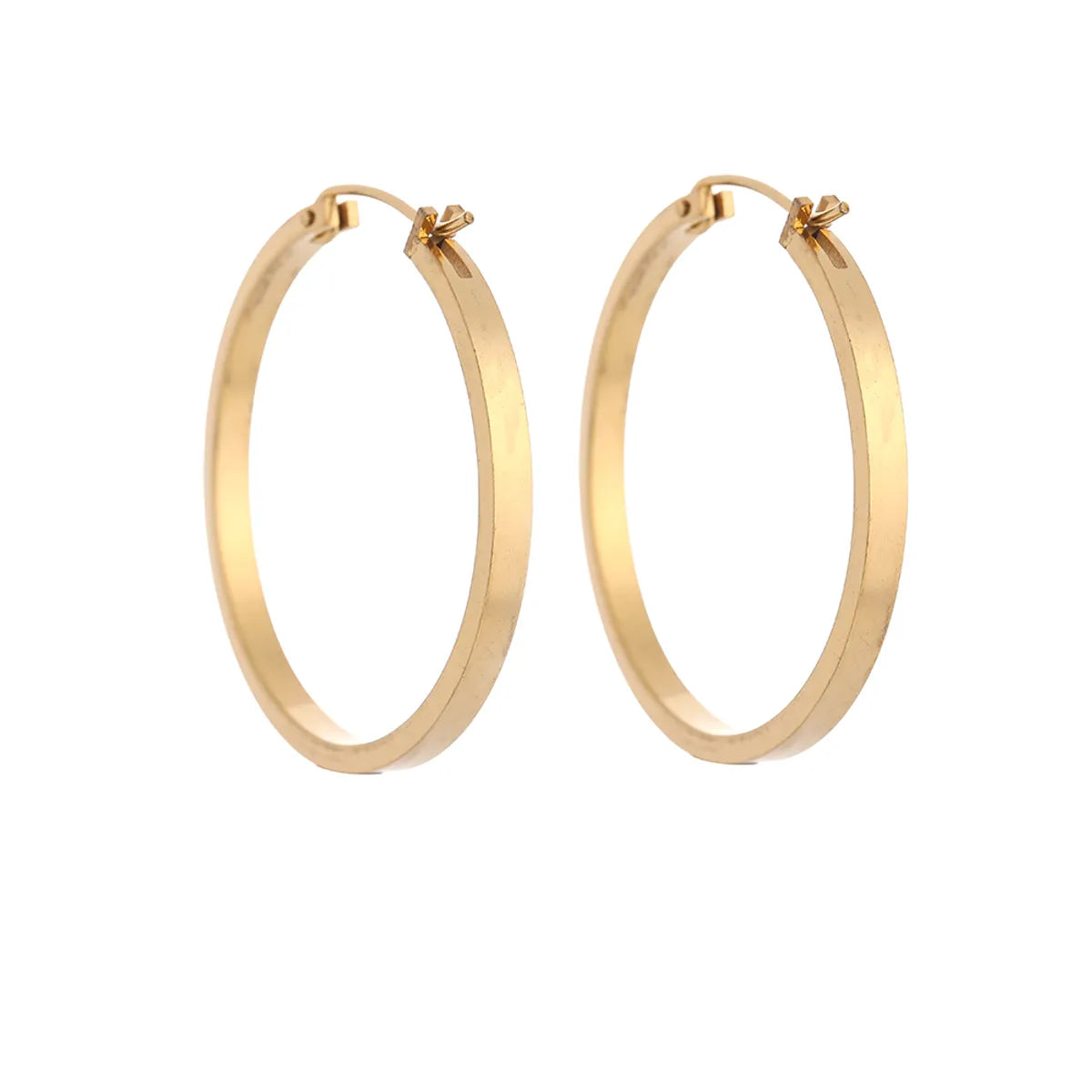 1 Pair Simple Style Classic Style Solid Color Plating 316 Stainless Steel  18K Gold Plated Earrings