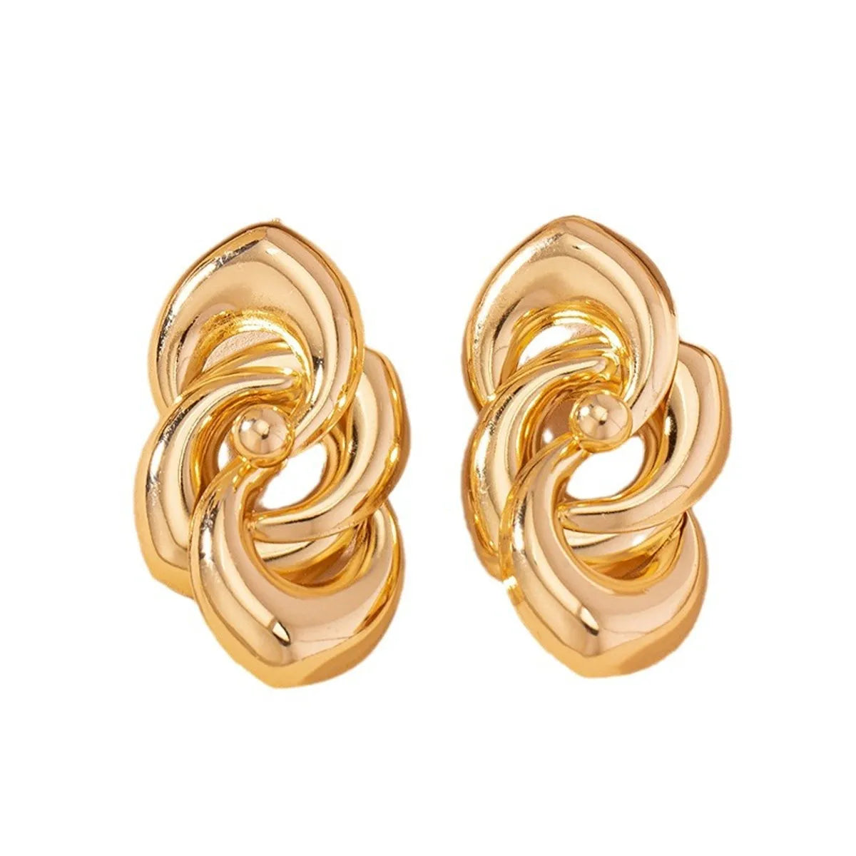 1 Pair Simple Style Classic Style Solid Color Plating Alloy Ear Studs