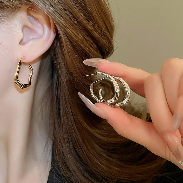 1 Pair Simple Style Classic Style Solid Color Plating Alloy Ear Studs