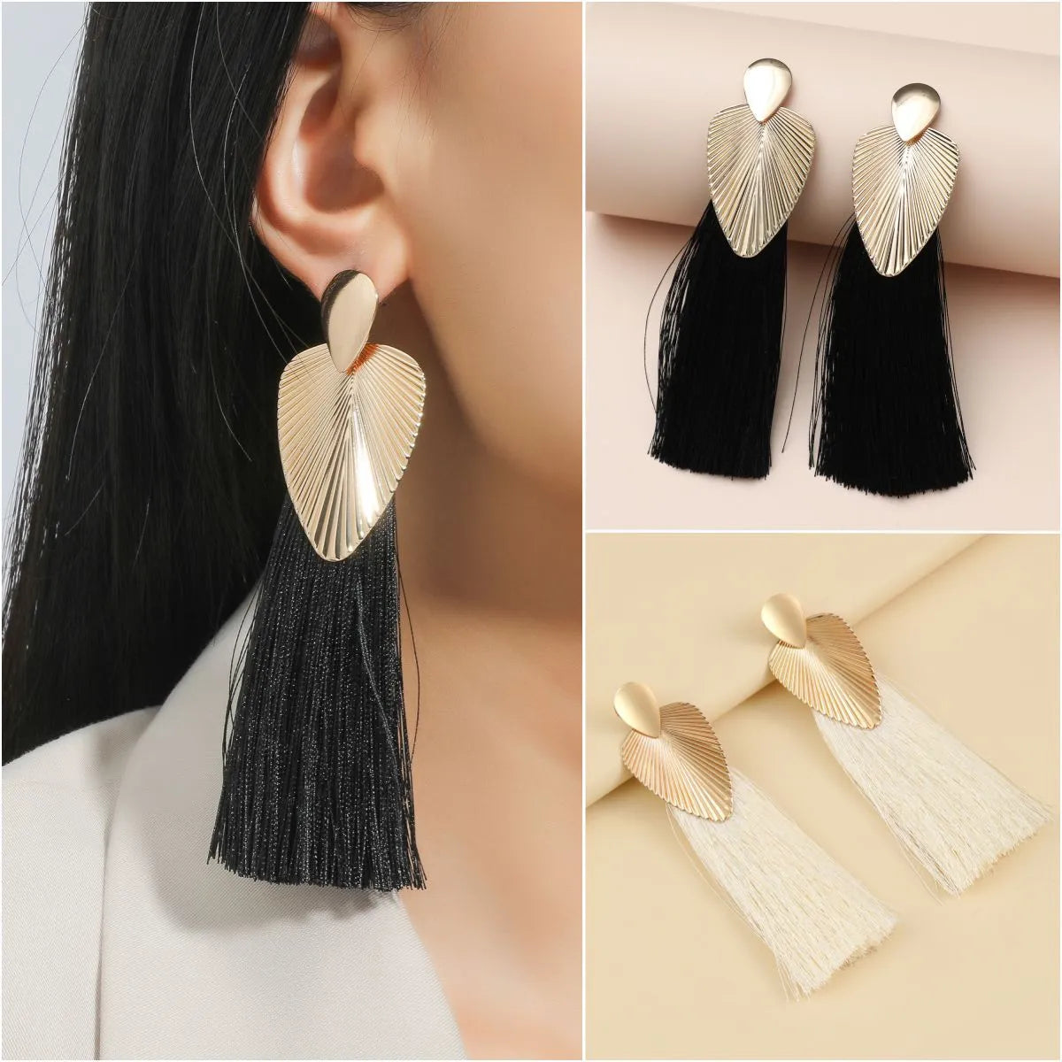 1 Pair Simple Style Classic Style Solid Color Plating Alloy Gold Plated Drop Earrings