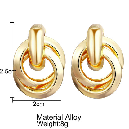 1 Pair Simple Style Classic Style Solid Color Plating Alloy Gold Plated Ear Studs