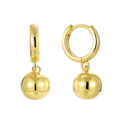 1 Pair Simple Style Classic Style Solid Color Plating Brass 18K Gold Plated Drop Earrings