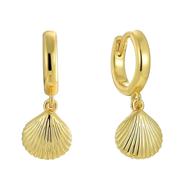 1 Pair Simple Style Classic Style Solid Color Plating Brass 18K Gold Plated Drop Earrings