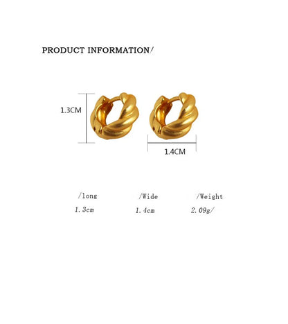 1 Pair Simple Style Classic Style Solid Color Plating Brass 24K Gold Plated Ear Studs