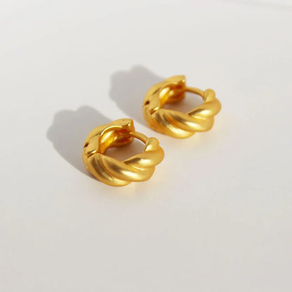 1 Pair Simple Style Classic Style Solid Color Plating Brass 24K Gold Plated Ear Studs