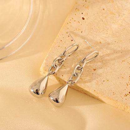 1 Pair Simple Style Classic Style Solid Color Plating Copper 18K Gold Plated Drop Earrings