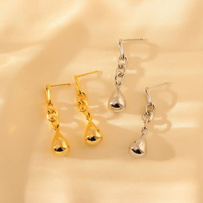 1 Pair Simple Style Classic Style Solid Color Plating Copper 18K Gold Plated Drop Earrings