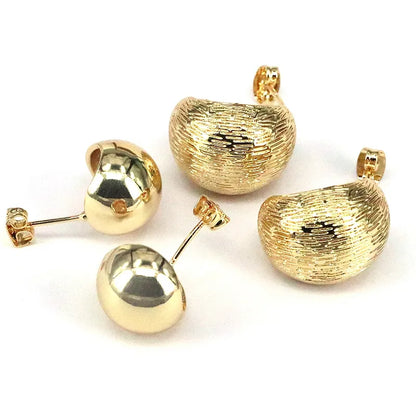 1 Pair Simple Style Classic Style Solid Color Plating Copper 18k Gold Plated Ear Studs