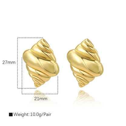 1 Pair Simple Style Classic Style Solid Color Plating Copper 18K Gold Plated Ear Studs