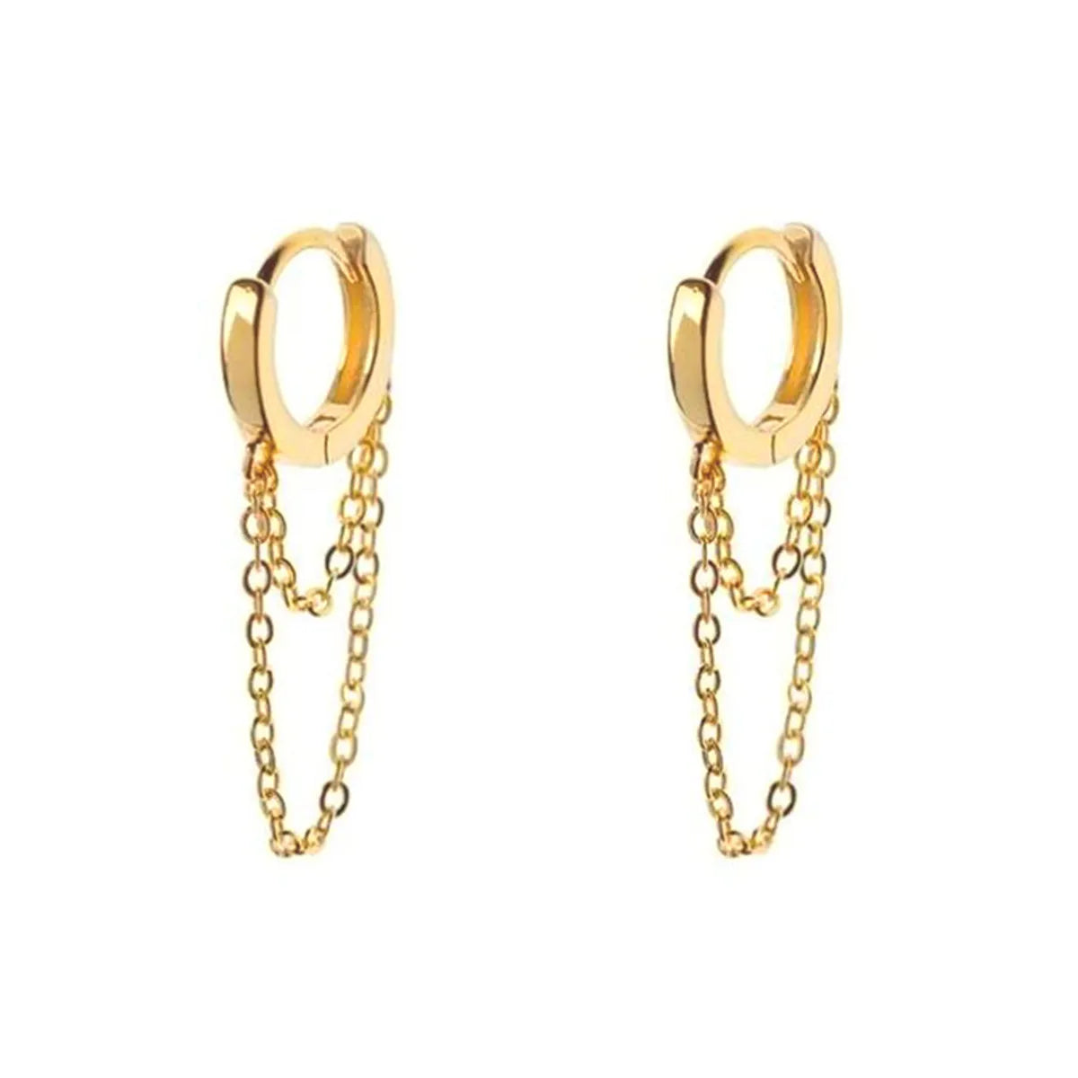 1 Pair Simple Style Classic Style Solid Color Plating Copper 18k Gold Plated Earrings