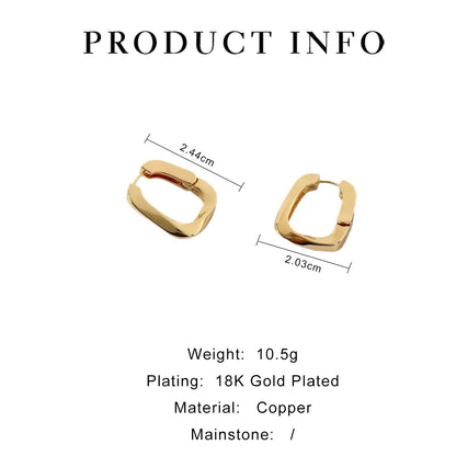 1 Pair Simple Style Classic Style Solid Color Plating Copper 18K Gold Plated Earrings