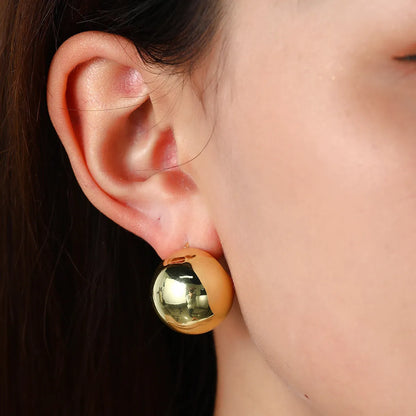 1 Pair Simple Style Classic Style Solid Color Plating Copper Gold Plated Ear Studs