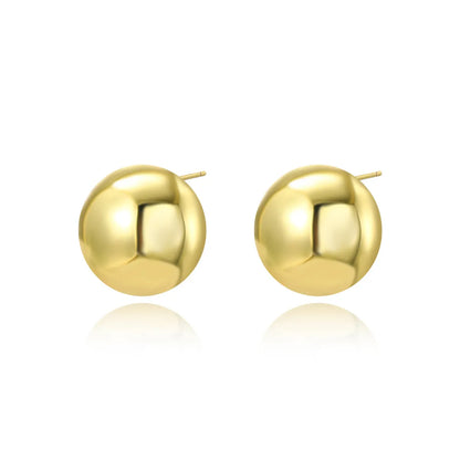 1 Pair Simple Style Classic Style Solid Color Plating Copper Gold Plated Ear Studs