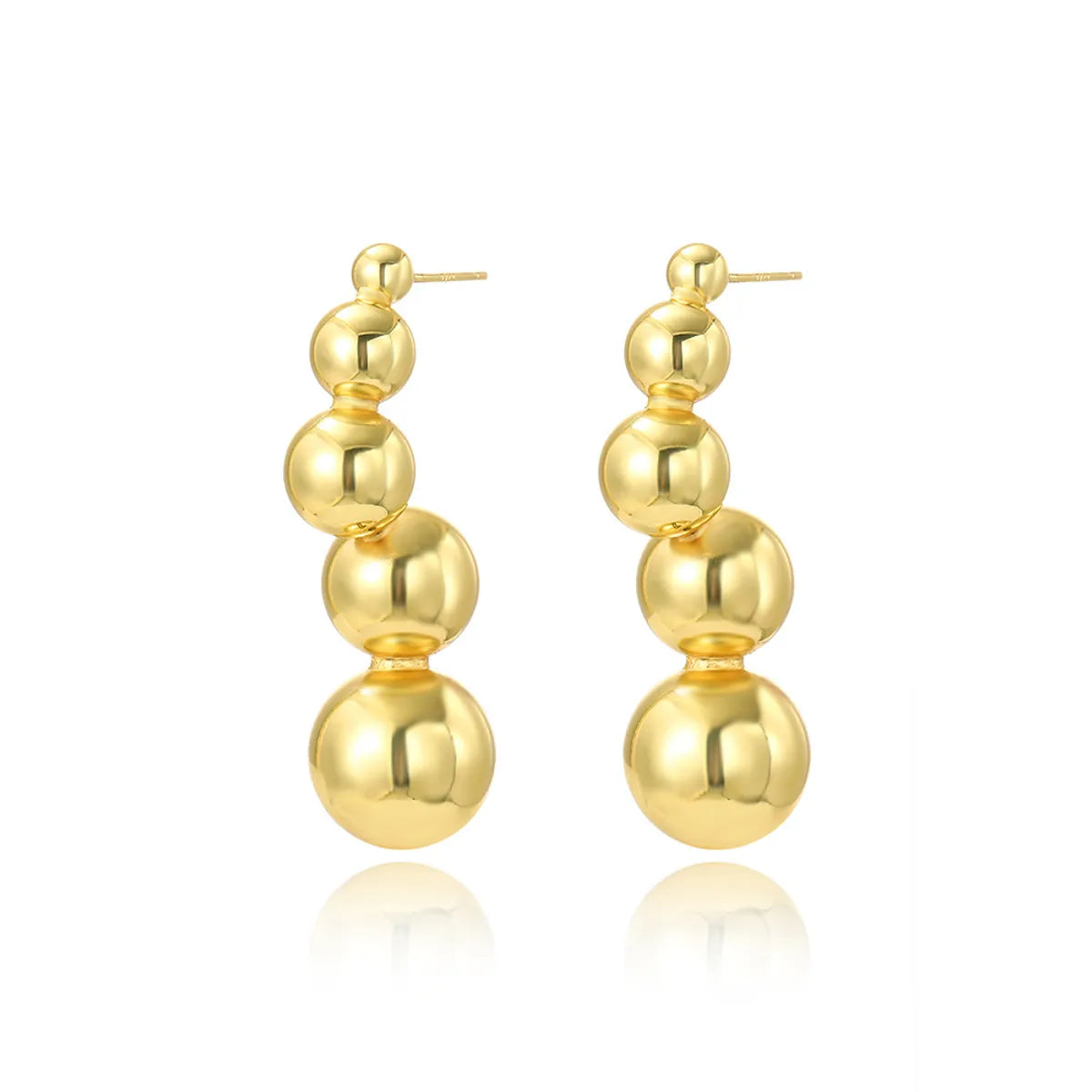 1 Pair Simple Style Classic Style Solid Color Plating Copper Gold Plated Ear Studs