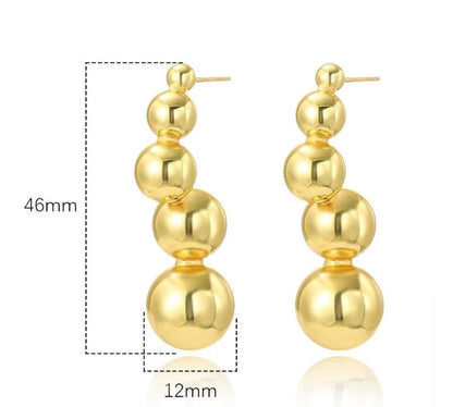 1 Pair Simple Style Classic Style Solid Color Plating Copper Gold Plated Ear Studs