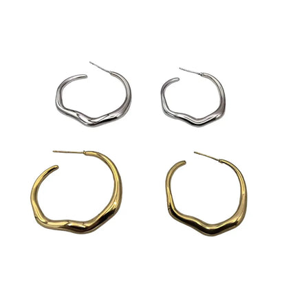 1 Pair Simple Style Classic Style Solid Color Plating Copper Silver Plated Ear Studs