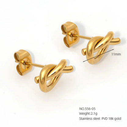 1 Pair Simple Style Classic Style Solid Color Plating Inlay 304 Stainless Steel Artificial Pearls Natural Stone 18K Gold Plated Ear Studs