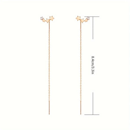 1 Pair Simple Style Classic Style Solid Color Plating Inlay Alloy Rhinestones Silver Plated Ear Line