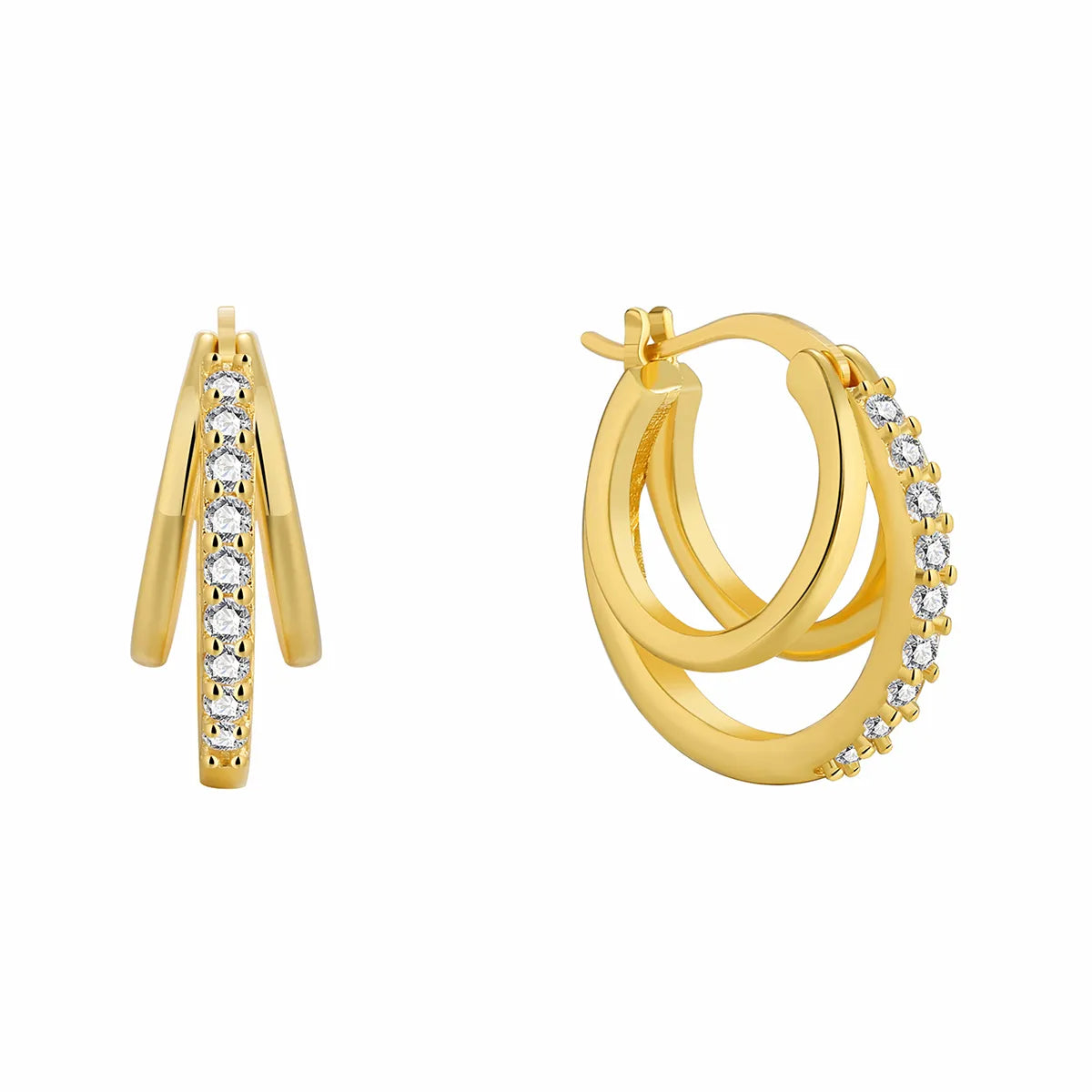 1 Pair Simple Style Classic Style Solid Color Plating Inlay Brass Zircon 18K Gold Plated Ear Studs