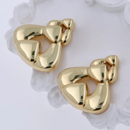 1 Pair Simple Style Classic Style Solid Color Plating Inlay Copper 18K Gold Plated Ear Studs