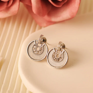 1 Pair Simple Style Classic Style Solid Color Plating Inlay Copper Zircon 18K Gold Plated Ear Studs