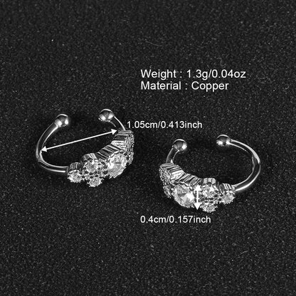 1 Pair Simple Style Classic Style Solid Color Plating Inlay Copper Zircon White Gold Plated Ear Cuffs