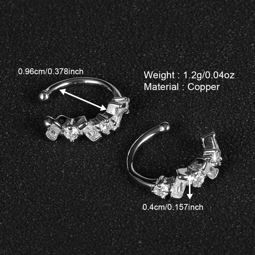 1 Pair Simple Style Classic Style Solid Color Plating Inlay Copper Zircon White Gold Plated Ear Cuffs