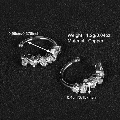 1 Pair Simple Style Classic Style Solid Color Plating Inlay Copper Zircon White Gold Plated Ear Cuffs