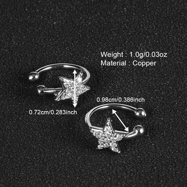 1 Pair Simple Style Classic Style Solid Color Plating Inlay Copper Zircon White Gold Plated Ear Cuffs