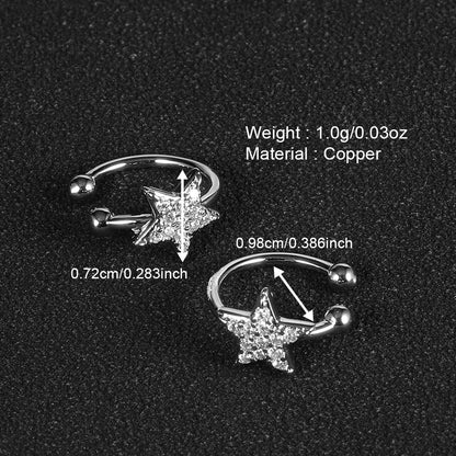 1 Pair Simple Style Classic Style Solid Color Plating Inlay Copper Zircon White Gold Plated Ear Cuffs