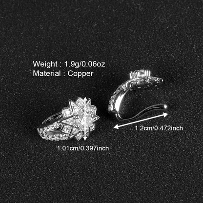 1 Pair Simple Style Classic Style Solid Color Plating Inlay Copper Zircon White Gold Plated Ear Cuffs