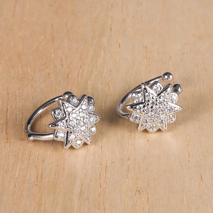 1 Pair Simple Style Classic Style Solid Color Plating Inlay Copper Zircon White Gold Plated Ear Cuffs