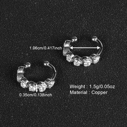 1 Pair Simple Style Classic Style Solid Color Plating Inlay Copper Zircon White Gold Plated Ear Cuffs