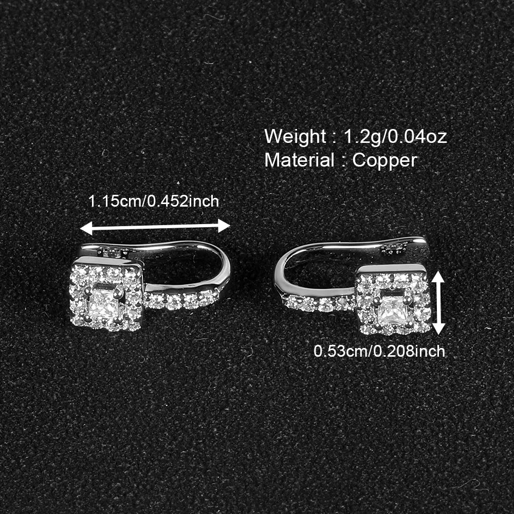 1 Pair Simple Style Classic Style Solid Color Plating Inlay Copper Zircon White Gold Plated Ear Cuffs