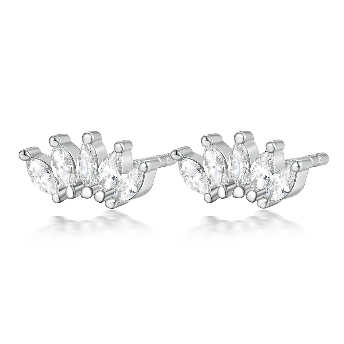 1 Pair Simple Style Classic Style Solid Color Plating Inlay Sterling Silver Zircon White Gold Plated Gold Plated Ear Studs