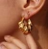 1 Pair Simple Style Classic Style Solid Color Plating Inlay Titanium Steel Zircon 18k Gold Plated Ear Studs
