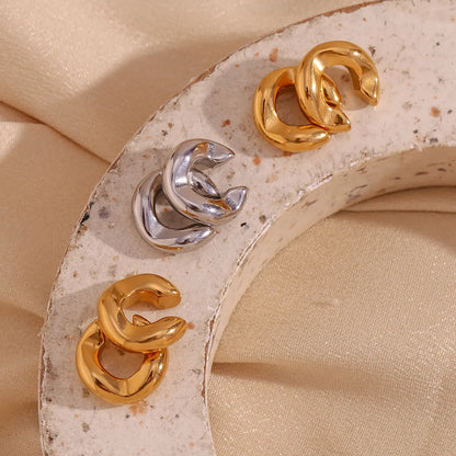 1 Pair Simple Style Classic Style Solid Color Plating Stainless Steel 18k Gold Plated Ear Cuffs