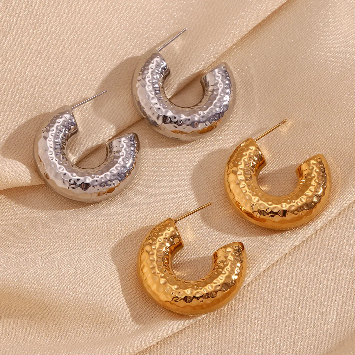 1 Pair Simple Style Classic Style Solid Color Plating Stainless Steel 18k Gold Plated Ear Studs