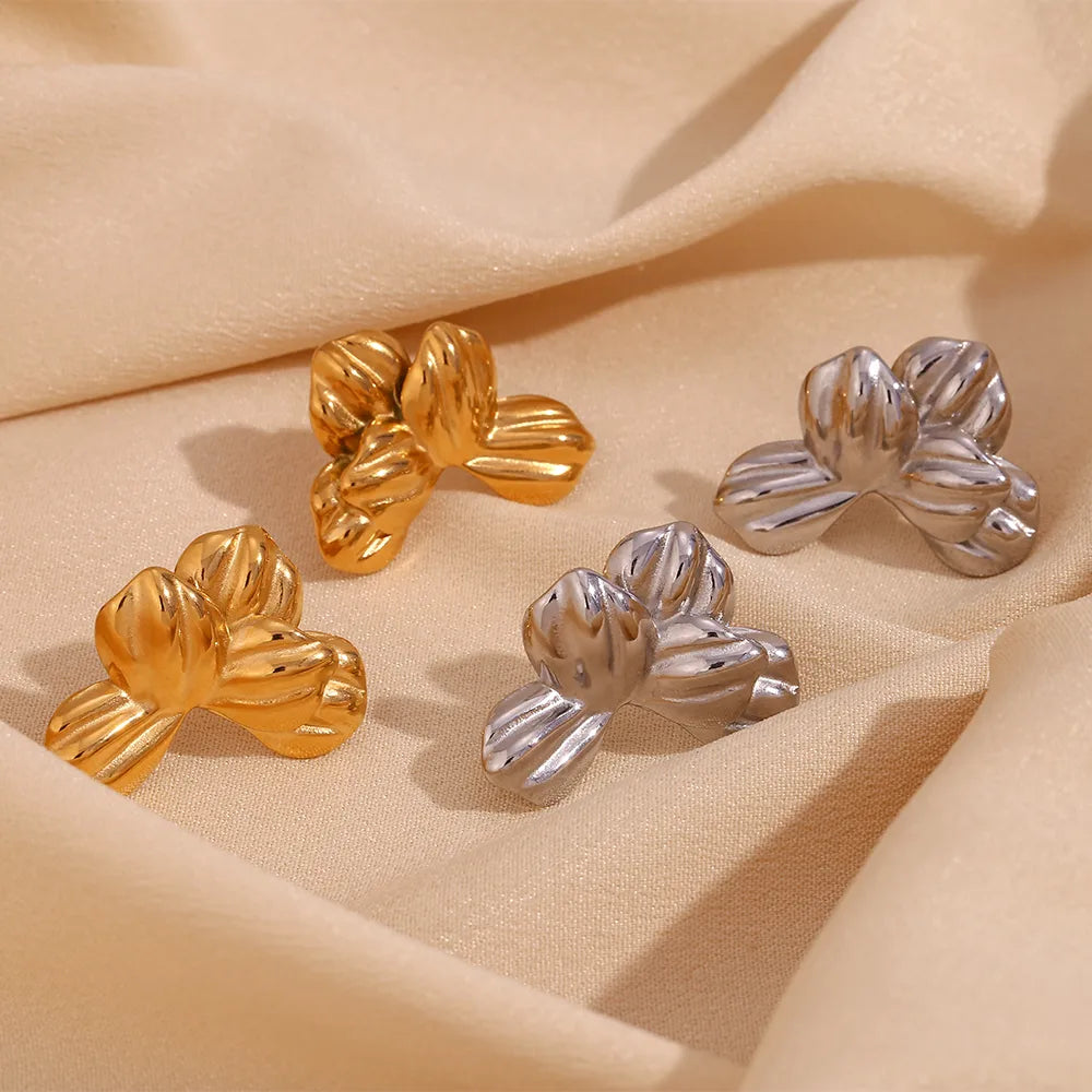 1 Pair Simple Style Classic Style Solid Color Plating 304 Stainless Steel 18K Gold Plated Ear Studs