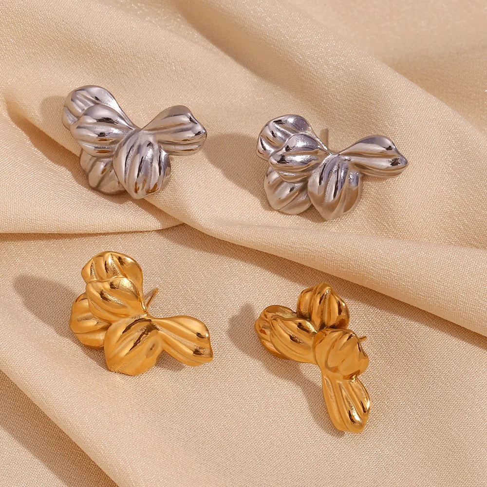 1 Pair Simple Style Classic Style Solid Color Plating 304 Stainless Steel 18K Gold Plated Ear Studs