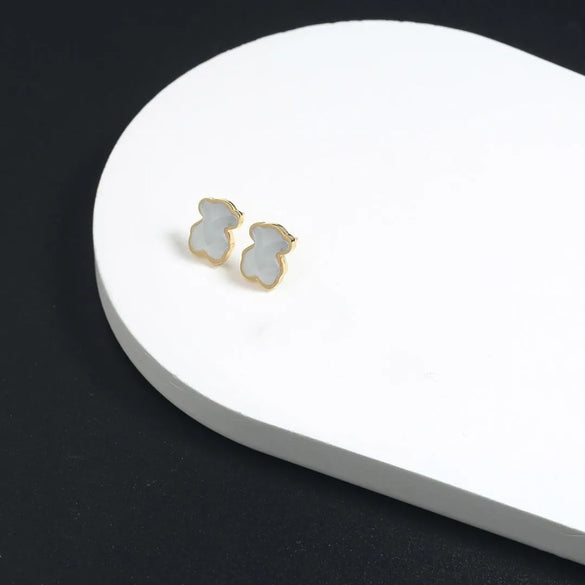 1 Pair Simple Style Classic Style Solid Color Plating Stainless Steel 18k Gold Plated Ear Studs