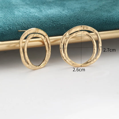 1 Pair Simple Style Classic Style Solid Color Plating Stainless Steel 18K Gold Plated Ear Studs