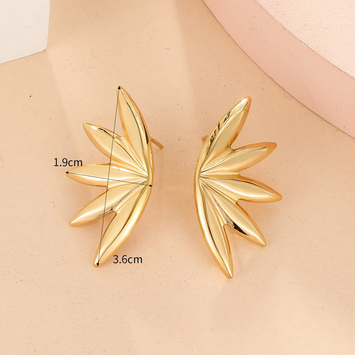 1 Pair Simple Style Classic Style Solid Color Plating Stainless Steel 18K Gold Plated Ear Studs