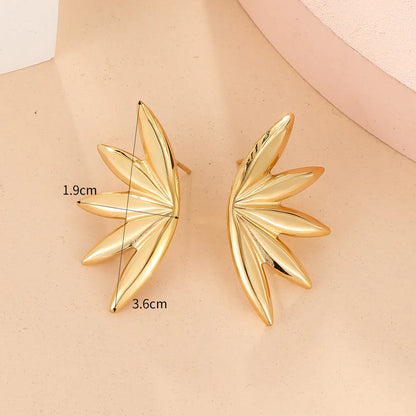 1 Pair Simple Style Classic Style Solid Color Plating Stainless Steel 18K Gold Plated Ear Studs