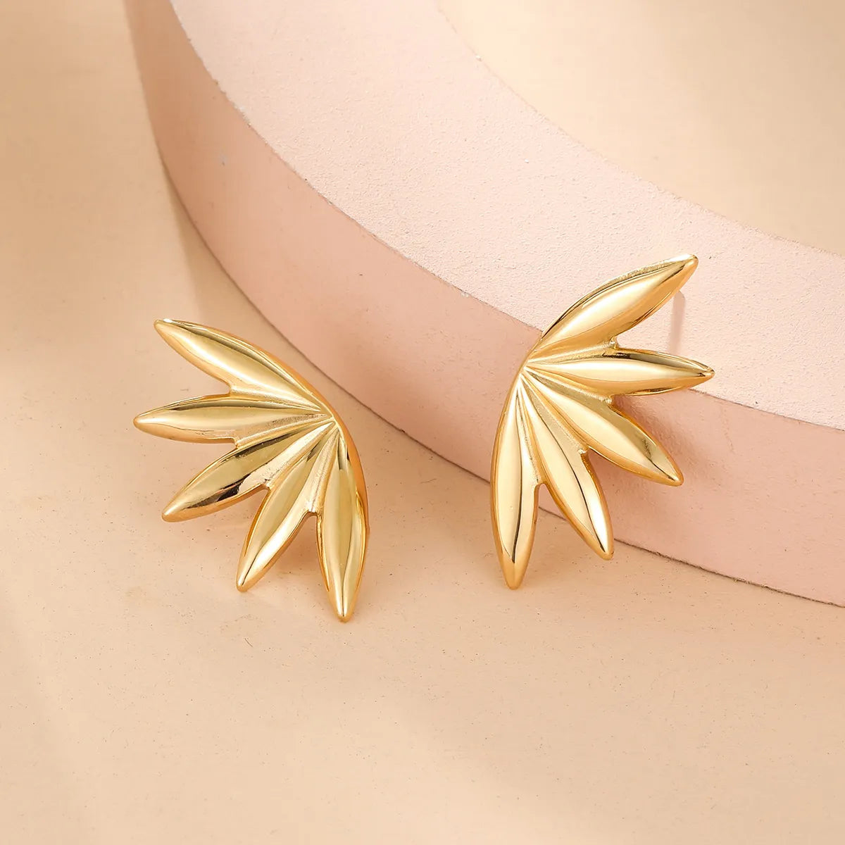 1 Pair Simple Style Classic Style Solid Color Plating Stainless Steel 18K Gold Plated Ear Studs