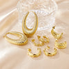 1 Pair Simple Style Classic Style Solid Color Plating Stainless Steel 18k Gold Plated Earrings