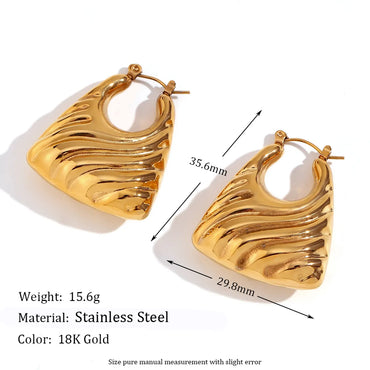 1 Pair Simple Style Classic Style Solid Color Plating Stainless Steel 18k Gold Plated Earrings