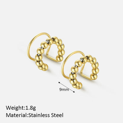 1 Pair Simple Style Classic Style Solid Color Plating Stainless Steel Earrings