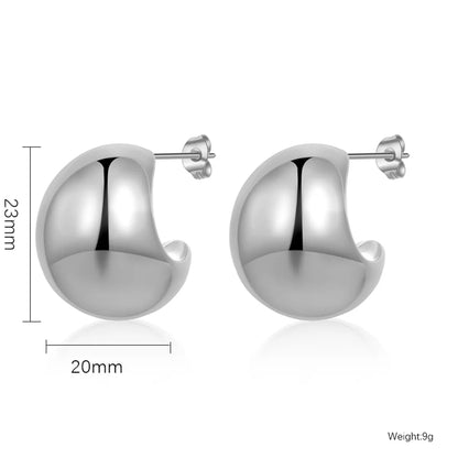 1 Pair Simple Style Classic Style Solid Color Plating Stainless Steel Gold Plated Ear Studs