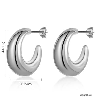 1 Pair Simple Style Classic Style Solid Color Plating Stainless Steel Gold Plated Ear Studs